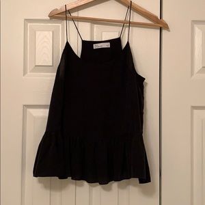 Grana Silk Peplum Hem Camisole, Size Small